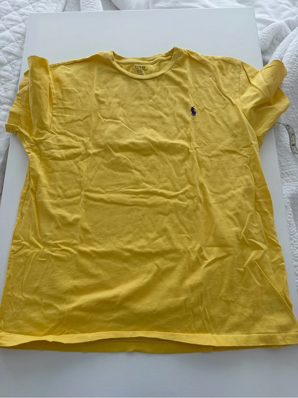 Polo by Ralph Lauren Yellow Short Sleeve Crewneck Tee with Purple Pony